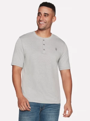 Foto del prodotto Skechers Uomo GOKNIT Pique corto Sleeve Henley in Grigio Chiaro, Taglia Piccolo
