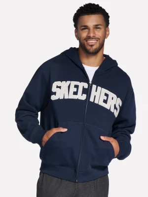 Foto del prodotto Skechers Uomo Max Soft Full Zip felpa con cappuccio in Blu Navy Blue, Taglia Piccolo