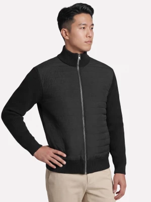 Foto del prodotto Skechers Uomo The Hoodless felpa con cappuccio Cozy Fit Knit Hybrid Giacca in Nero, Taglia Piccolo