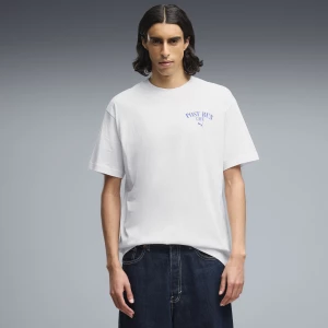 Foto del prodotto T-shirt da uomo PUMA Cafe dal taglio morbido con stampa grafica, Abbigliamento, Bianco biały