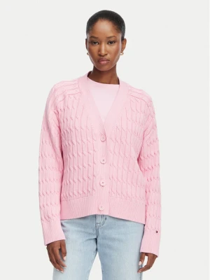 Foto del prodotto Tommy Hilfiger Cardigan Mid Gg Cable WW0WW50078 Rosa chiaro Regular Fit
