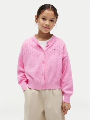 Foto del prodotto Tommy Hilfiger Cardigan Pointelle KG0KG09503 Rosa chiaro Relaxed Fit