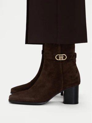 Foto del prodotto Tommy Hilfiger Stivaletti Th Strap Suede Block Heel Boot FW0FW09521 Marrone scuro