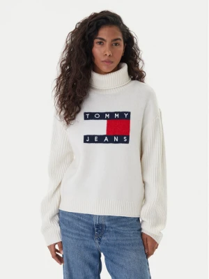 Foto del prodotto Tommy Jeans Dolcevita Flag DW0DW22108 Écru Relaxed Fit Crema