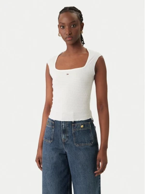 Foto del prodotto Tommy Jeans Top Smock Seersucker DW0DW22220 Bianco Slim Fit